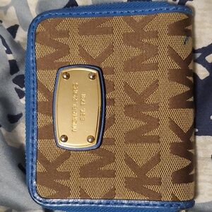 Michael Kors Blue and Tan wallet.